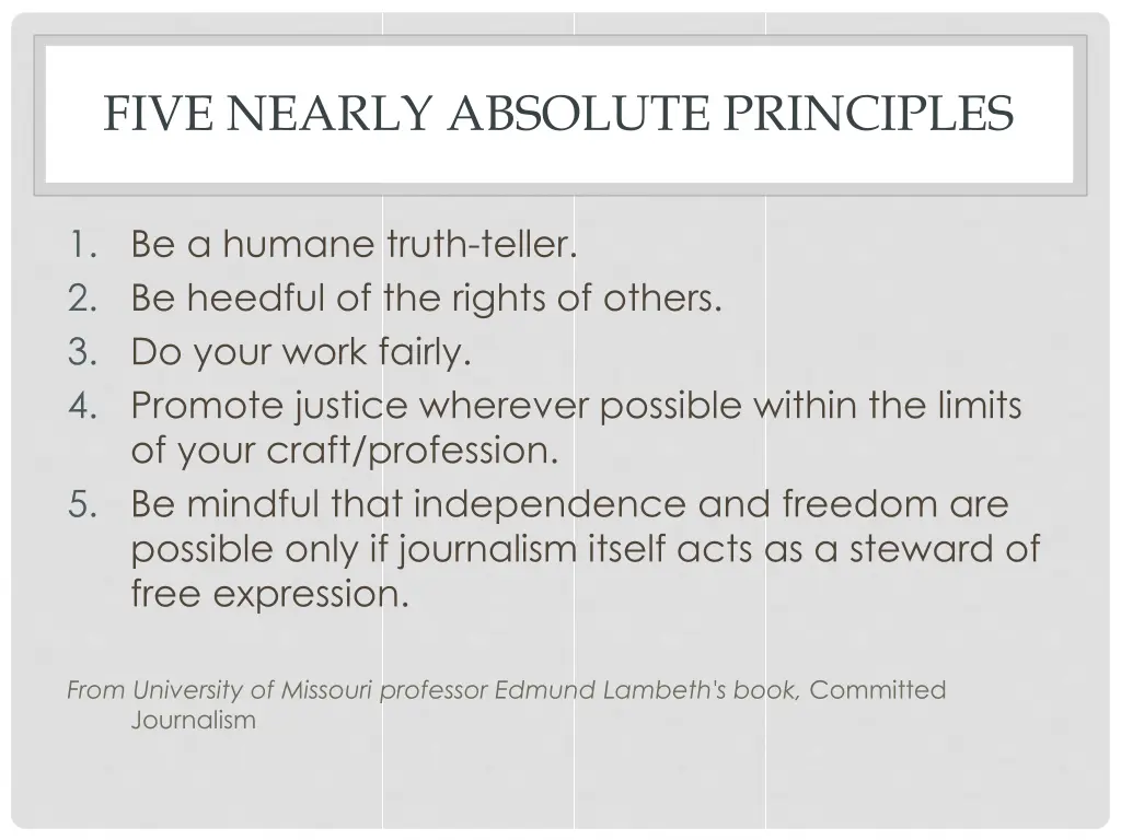 five nearly absolute principles