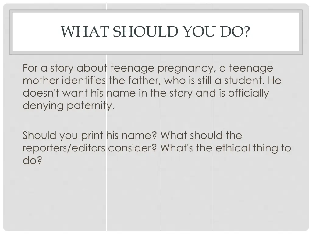 what should you do 3