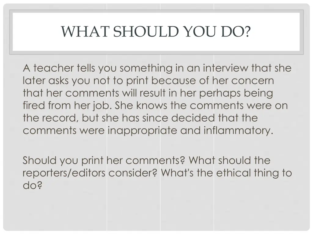 what should you do 4