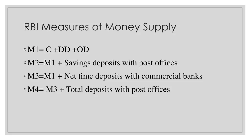 rbi measures of money supply