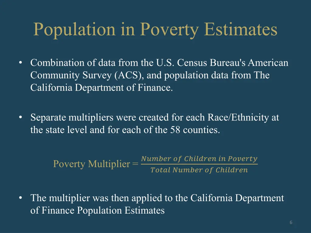 population in poverty estimates