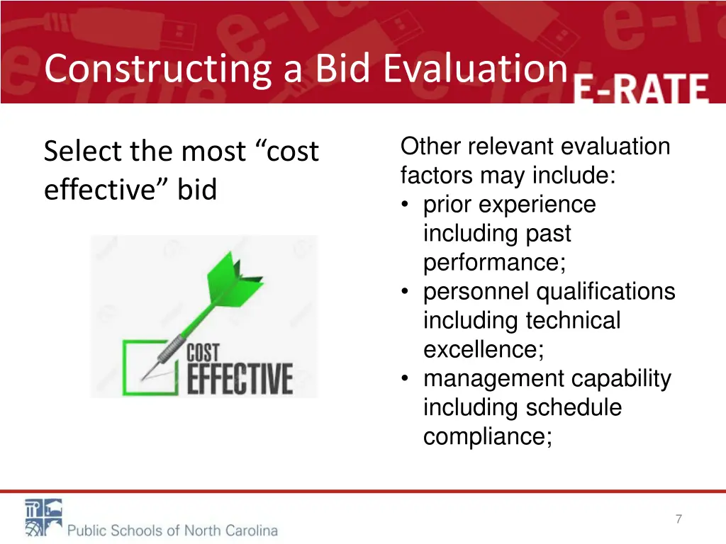 constructing a bid evaluation