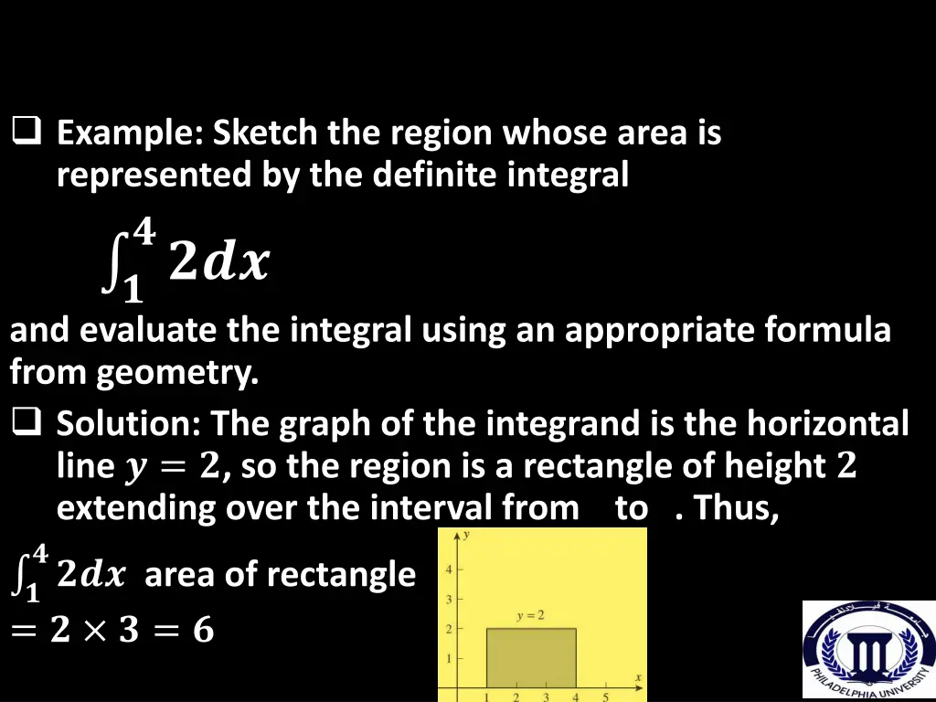 example sketch the region whose area