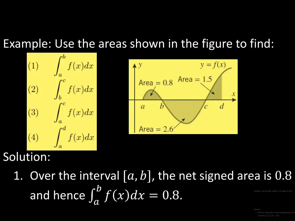 example use the areas shown in the figure to find