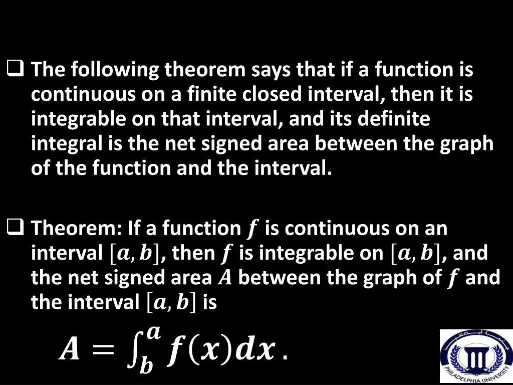 the following theorem says that if a function