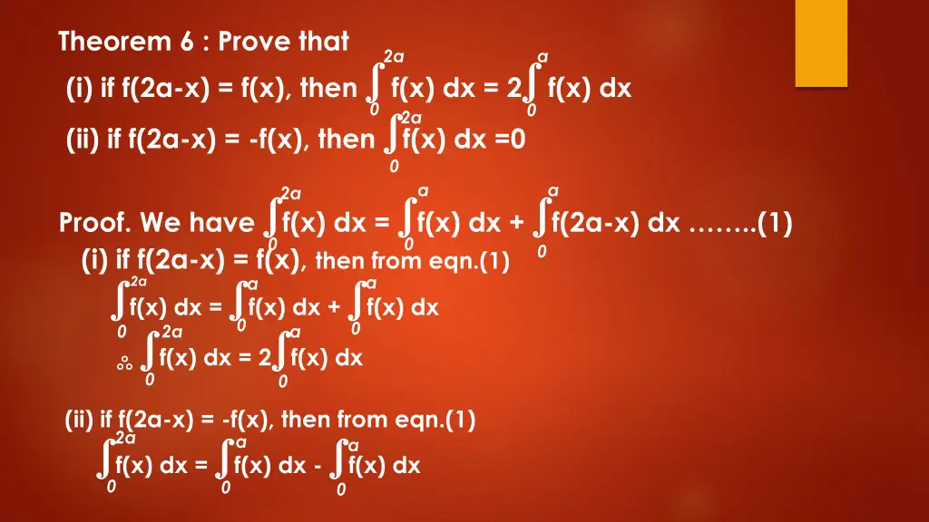 theorem 6 prove that i if f 2a x f x then