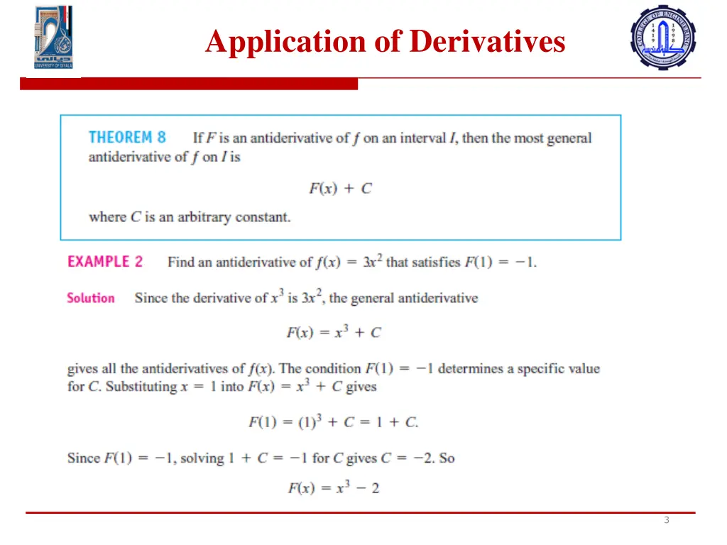 application of derivatives 1