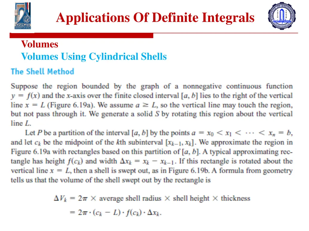 applications of definite integrals