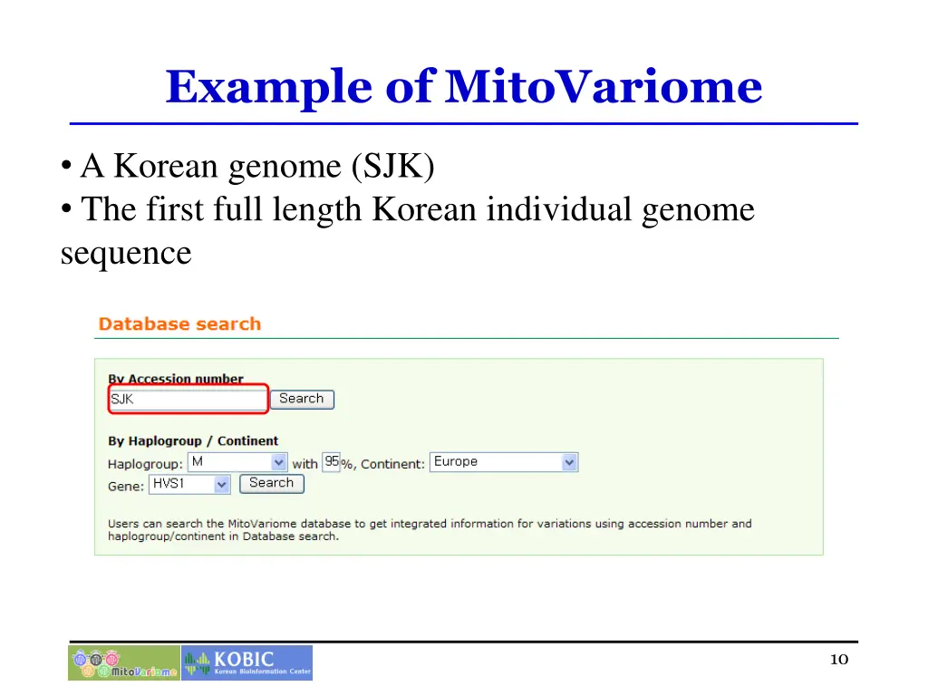 example of mitovariome