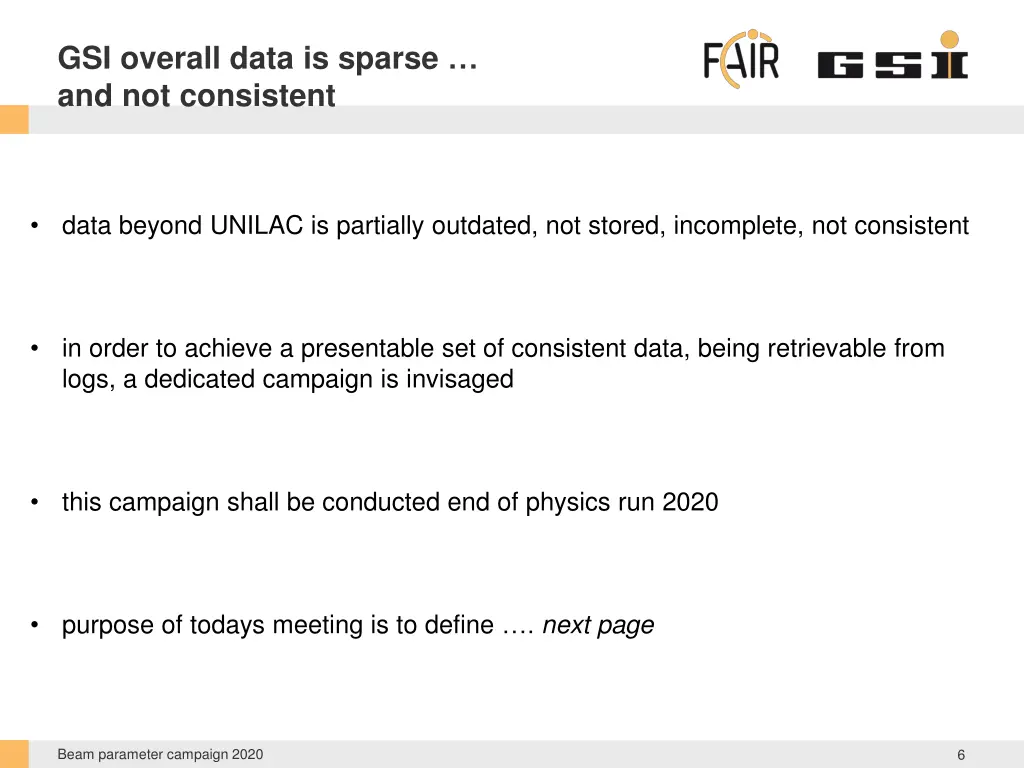 gsi overall data is sparse and not consistent