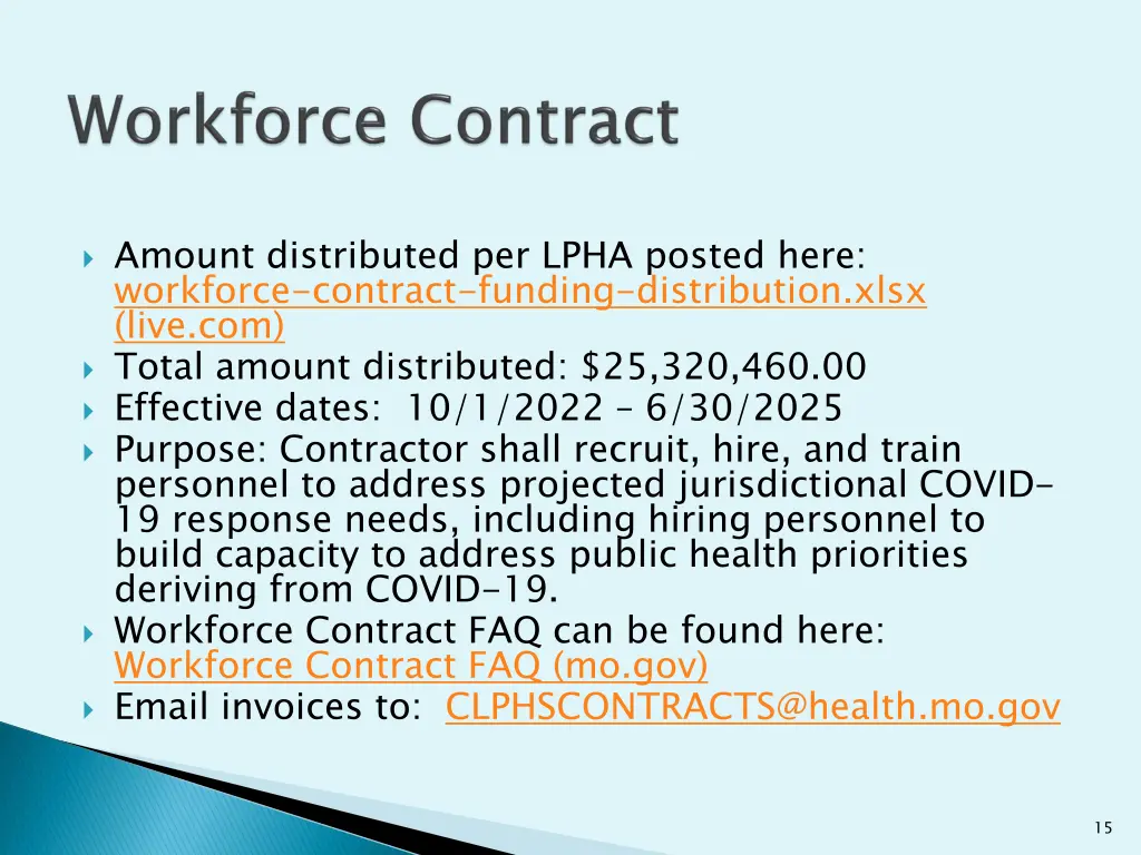 amount distributed per lpha posted here workforce
