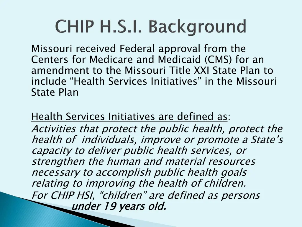 missouri received federal approval from
