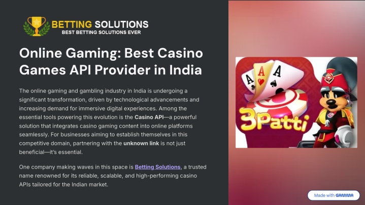 online gaming best casino games api provider