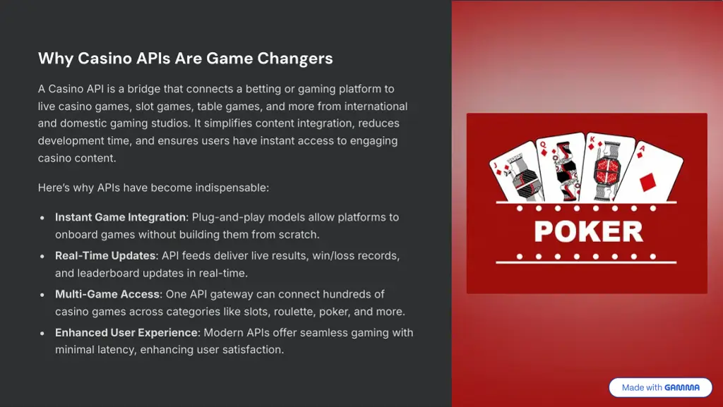 why casino apis are game changers
