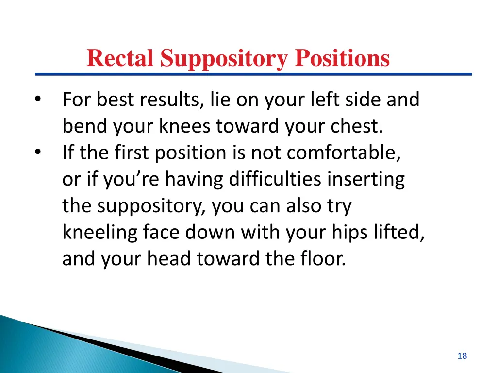 rectal suppository positions 1