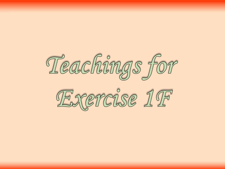 teachings for teachings for exercise 1f exercise
