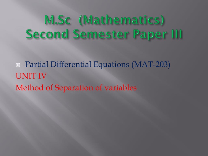 partial differential equations mat 203 unit