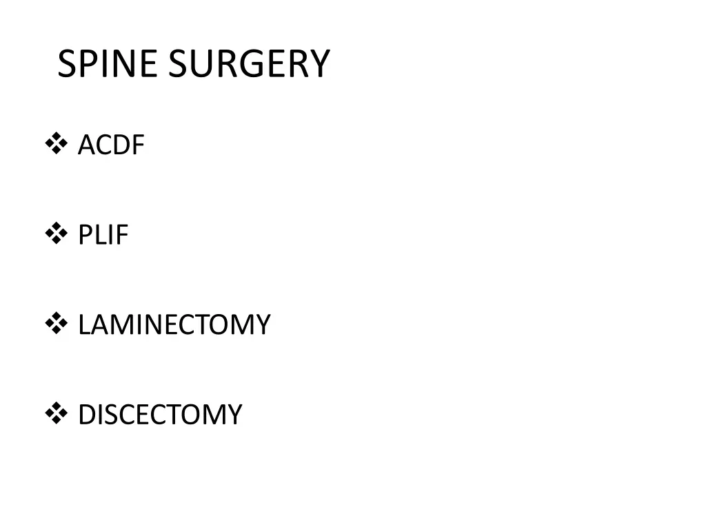 spine surgery