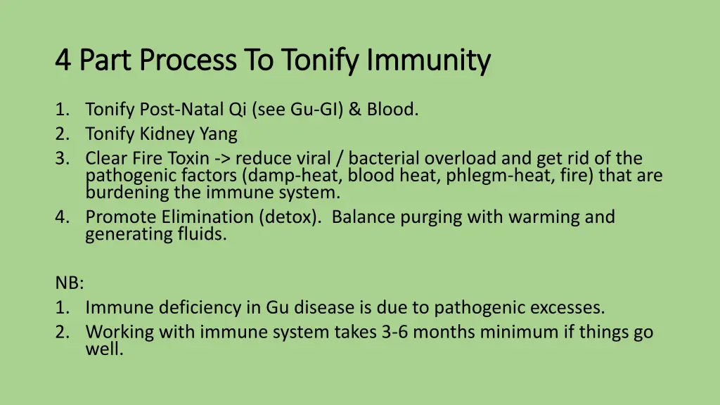 4 part process to tonify immunity 4 part process