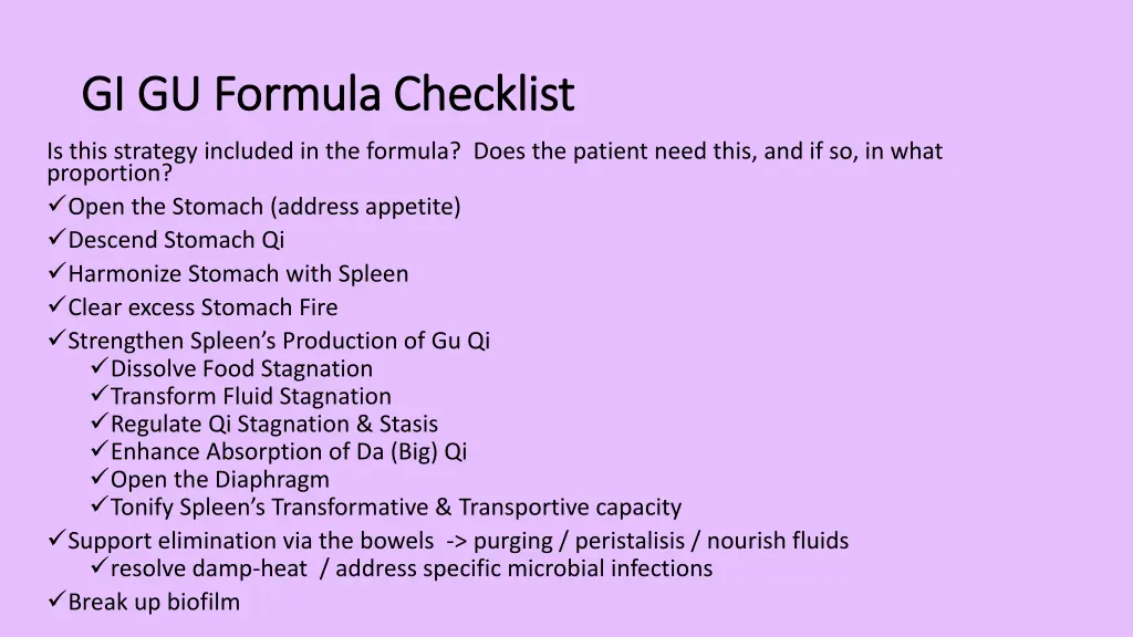 gi gu formula checklist gi gu formula checklist
