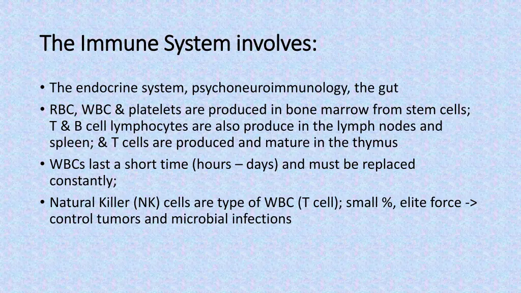 the immune system involves the immune system
