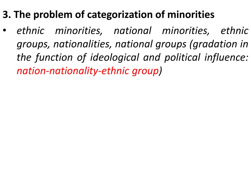 3 the problem of categorization of minorities