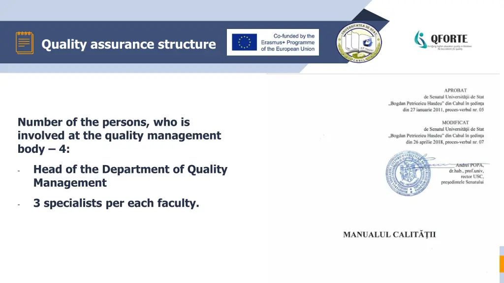 quality assurance structure 1