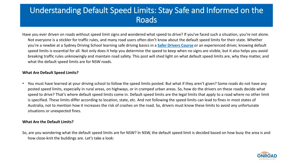 understanding default speed limits stay safe 1