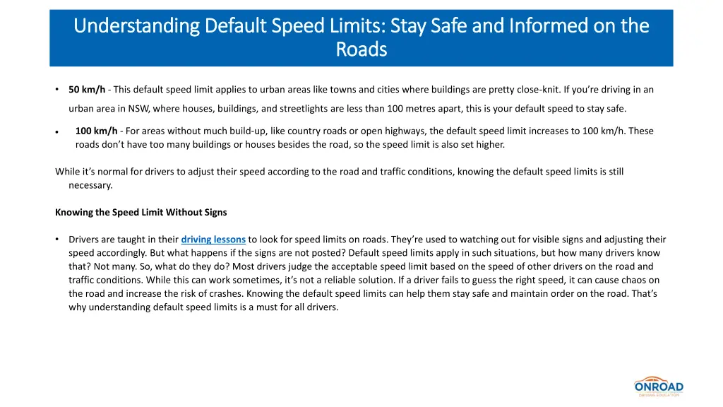 understanding default speed limits stay safe 2