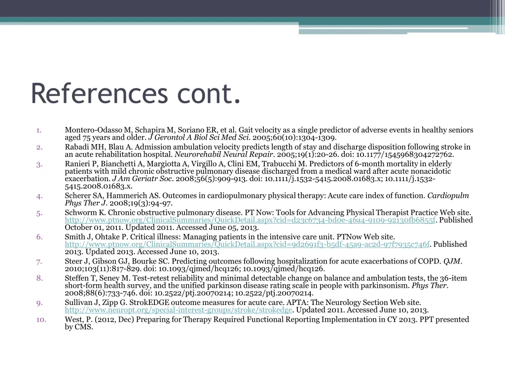 references cont