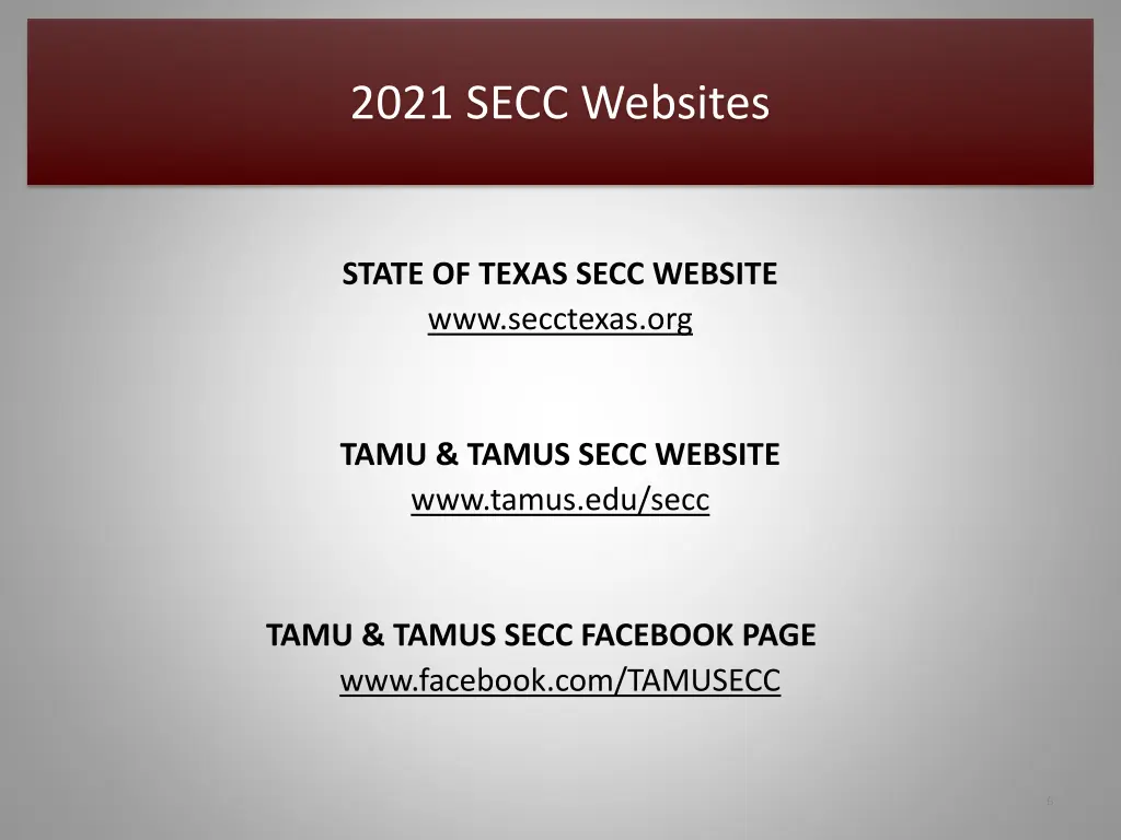 2021 secc websites