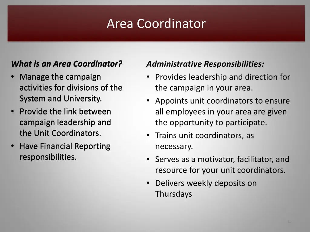 area coordinator