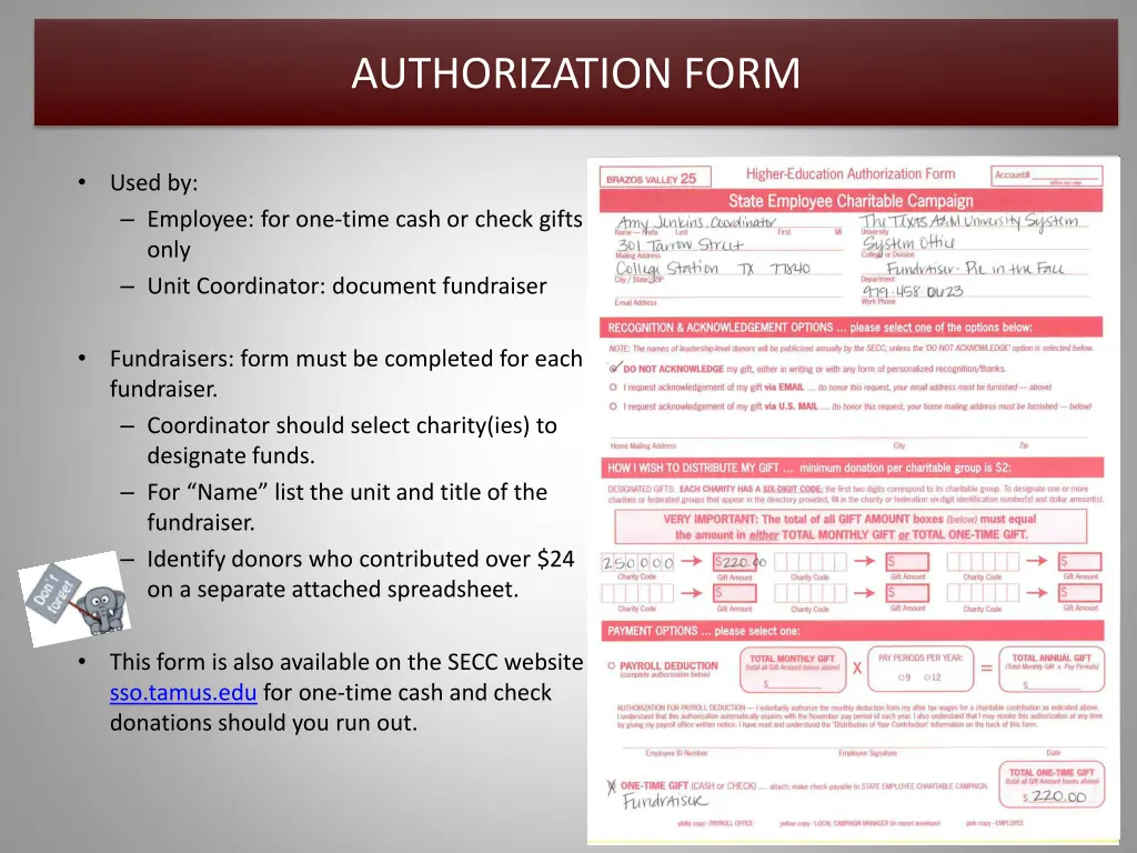 authorization form