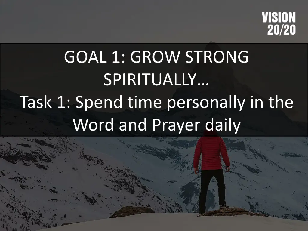 goal 1 grow strong spiritually task 1 spend time