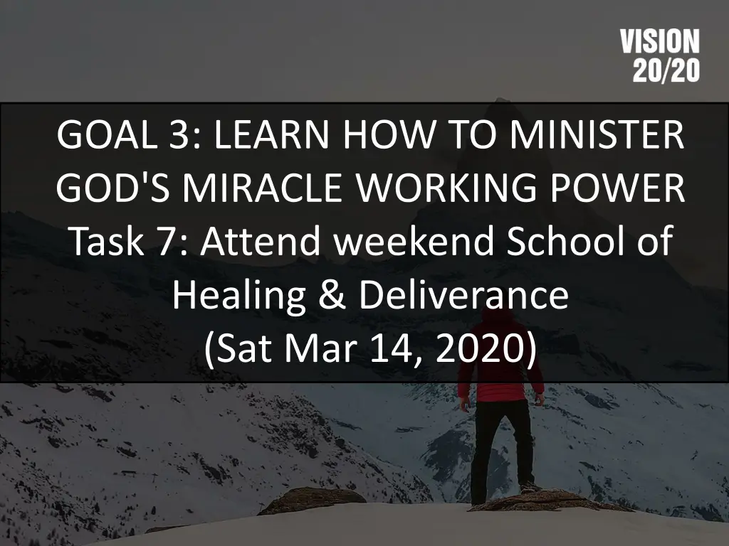goal 3 learn how to minister god s miracle