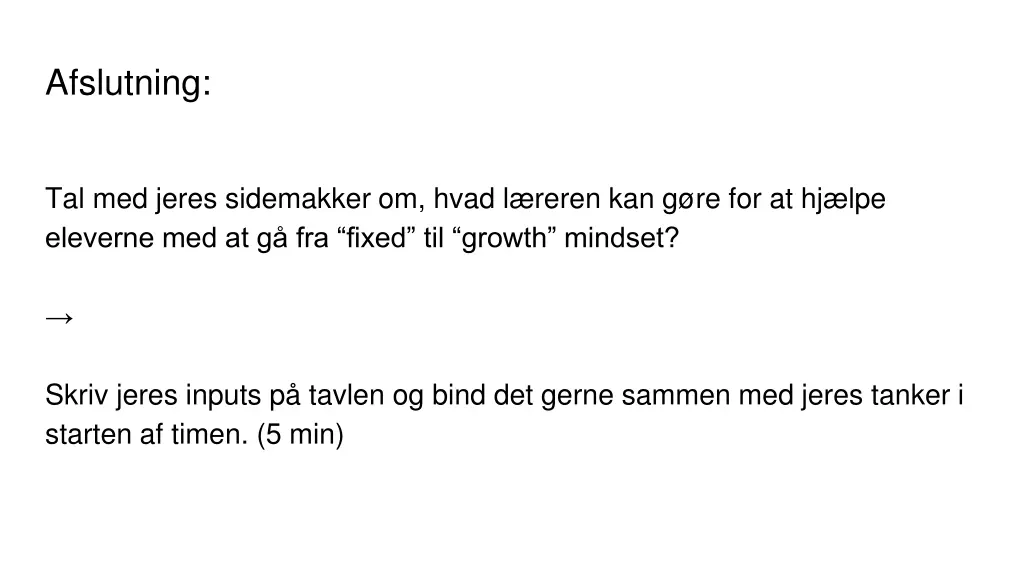 afslutning