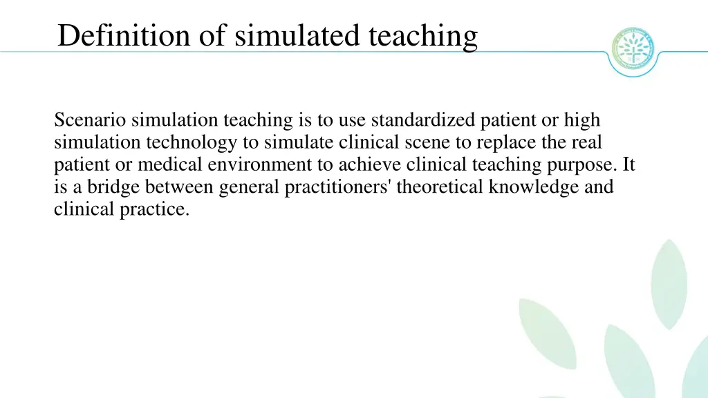 definition of simulated teaching