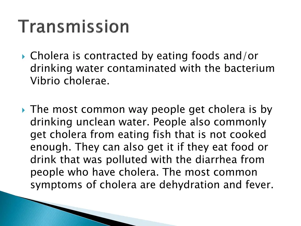 cholera is contracted by eating foods