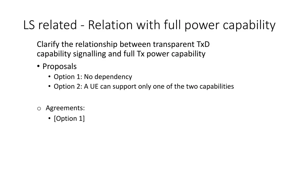ls related relation with full power capability