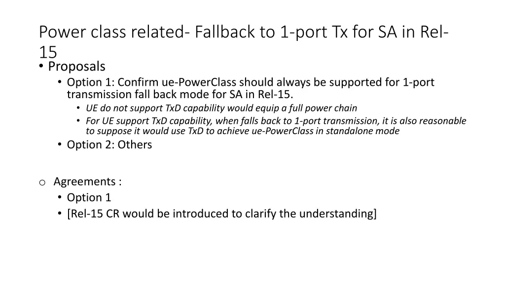 power class related fallback to 1 port
