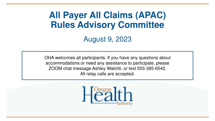 all payer all claims apac rules advisory committee