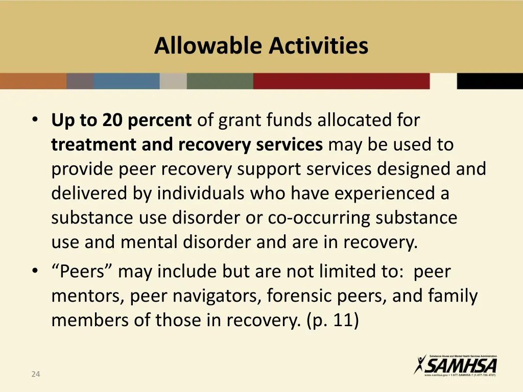 allowable activities