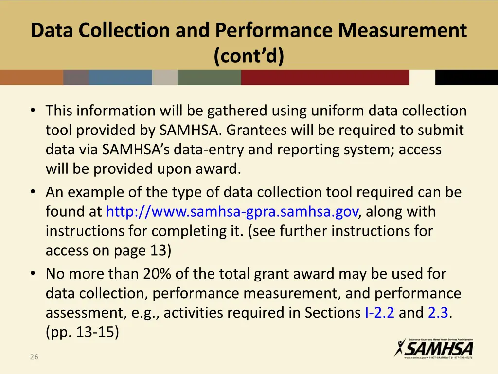 data collection and performance measurement cont d