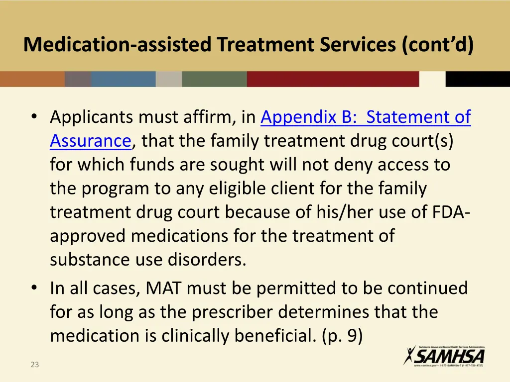 medication assisted treatment services cont d
