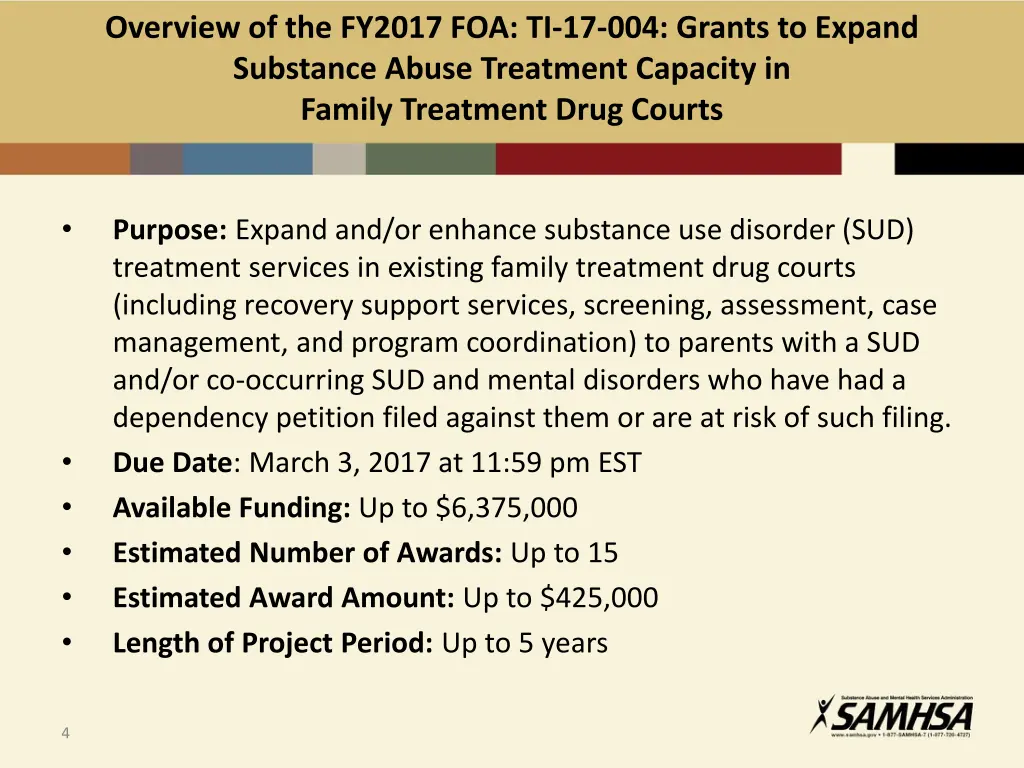 overview of the fy2017 foa ti 17 004 grants