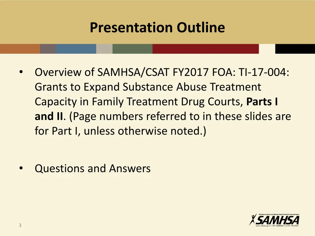 presentation outline