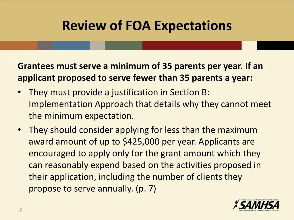 review of foa expectations
