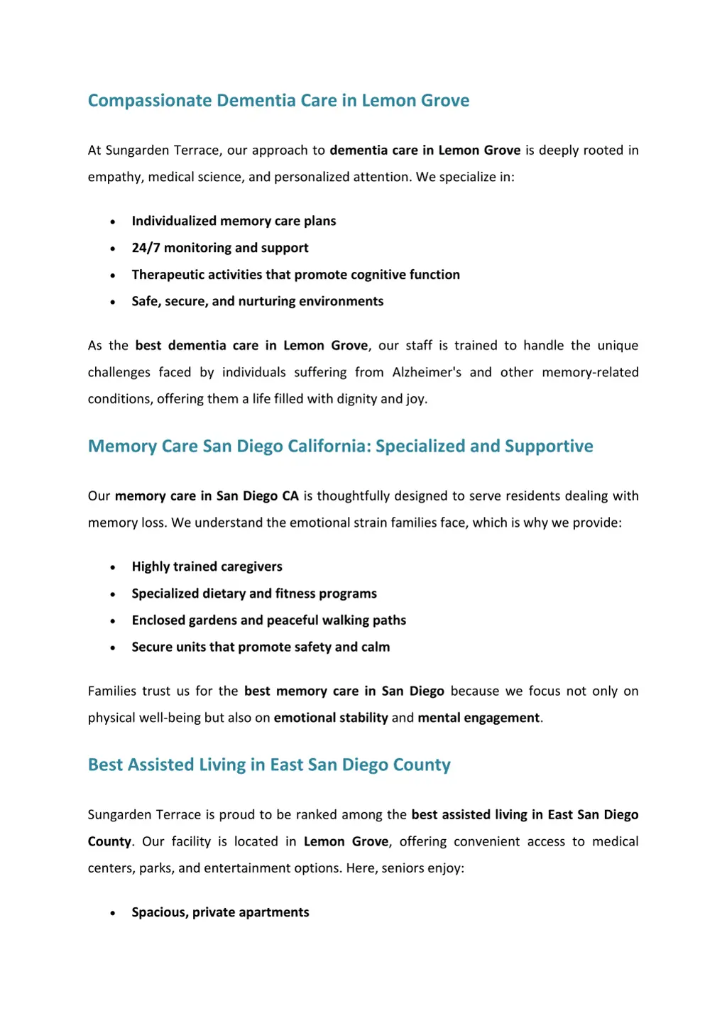 compassionate dementia care in lemon grove