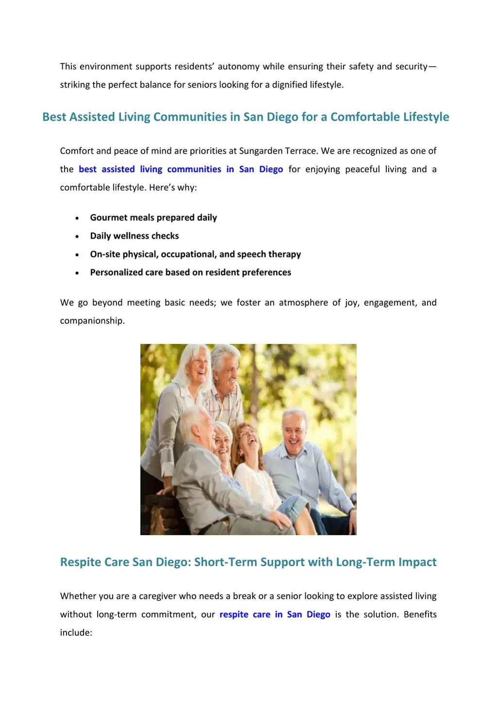 this environment supports residents autonomy