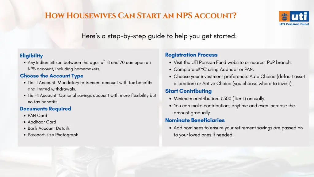 how housewives can start an nps account